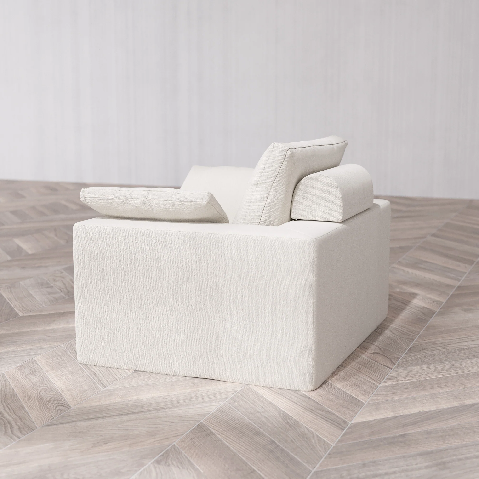 Slipcover Only - Modular Washable Armchair Cloud + Bolster Sofa in Pearl - Image 7