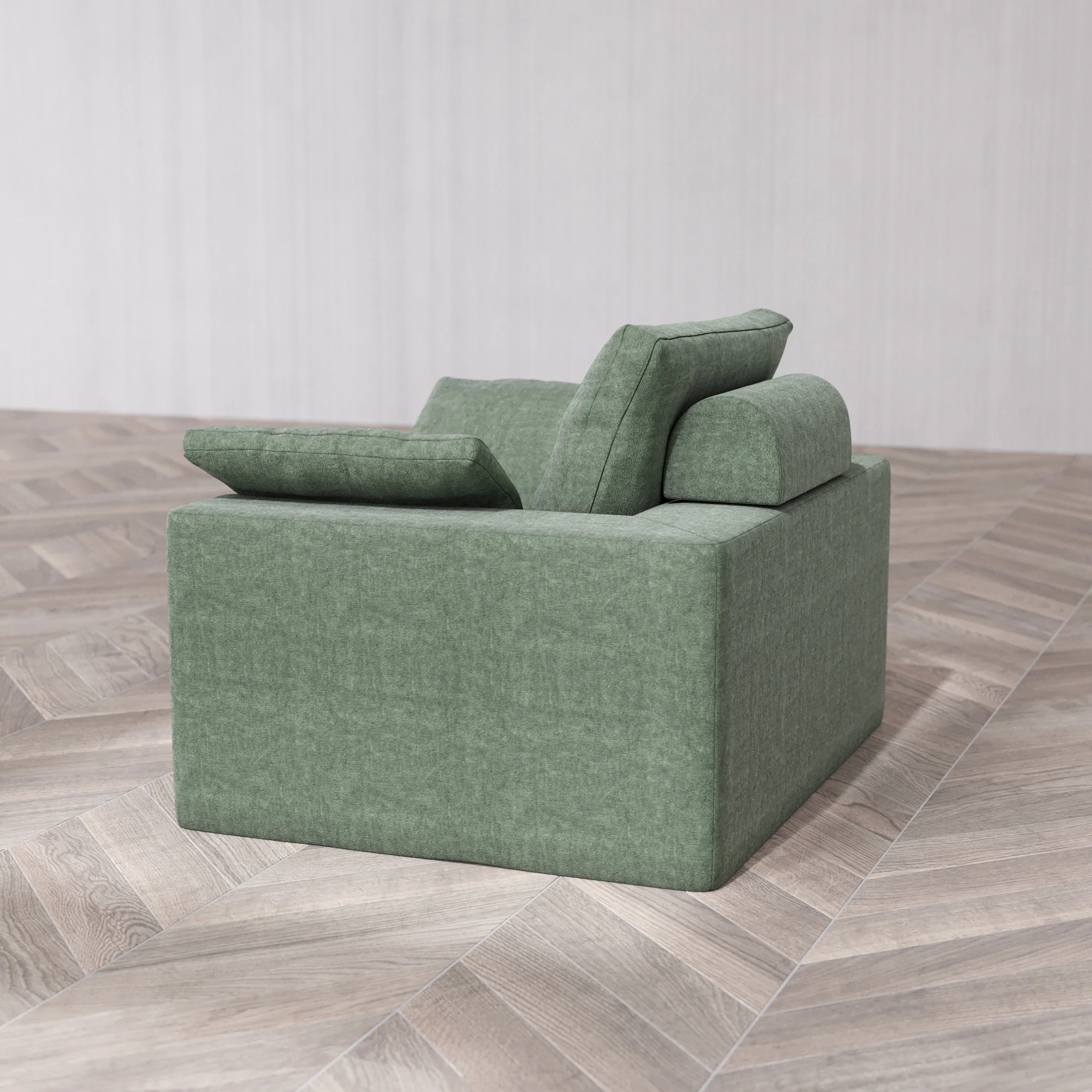 Slipcover Only - Modular Washable Armchair Cloud + Bolster Sofa in Sage - Image 7