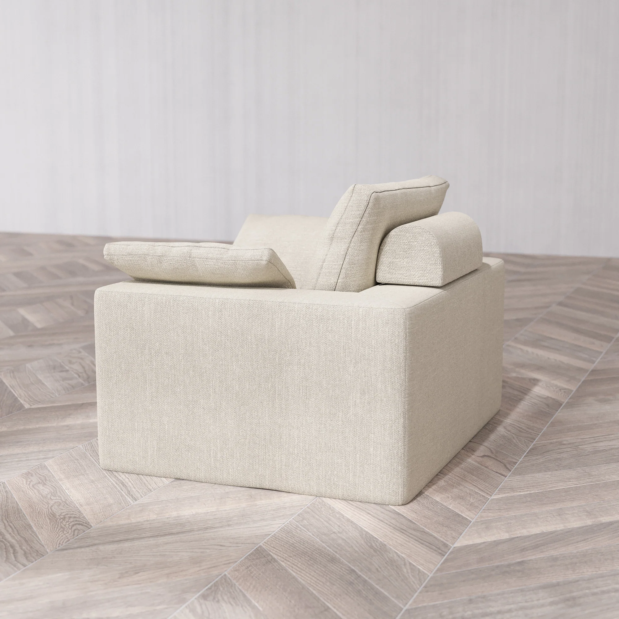 Slipcover Only - Modular Washable Armchair Cloud + Bolster Sofa in Sandstone - Image 7