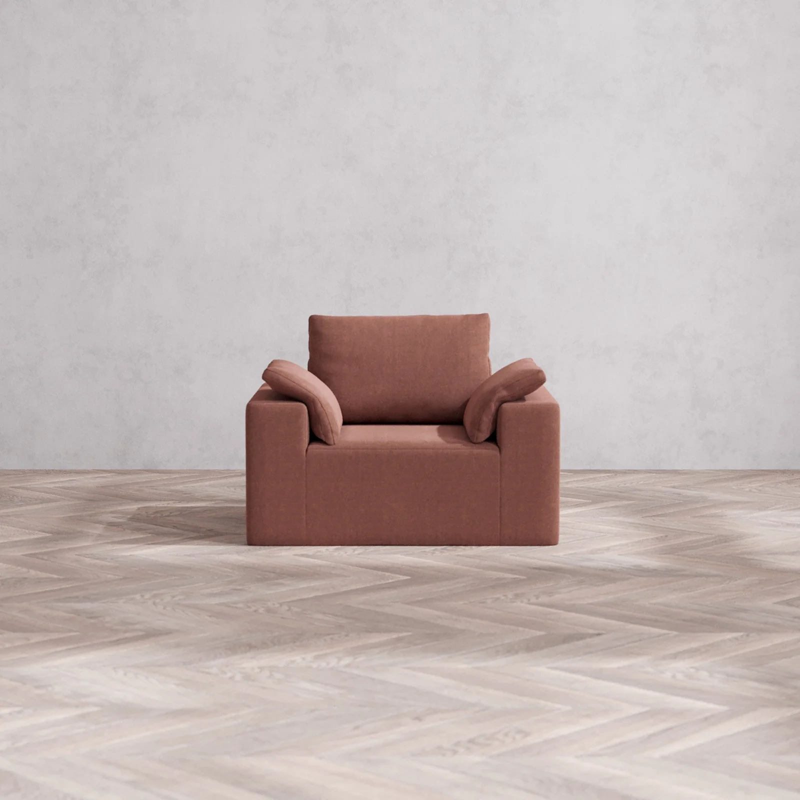 Slipcover Only - Modular Washable Armchair Cloud + Bolster Sofa in Sumac