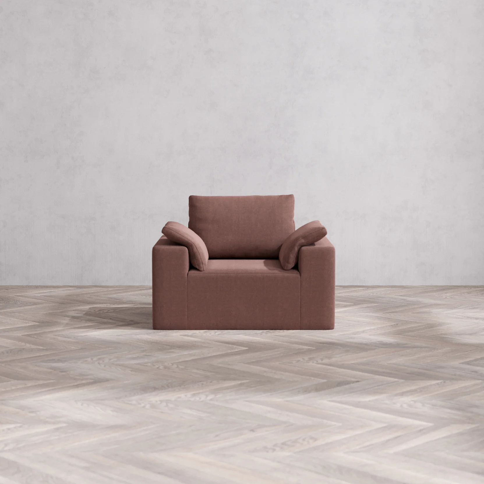 Slipcover Only - Modular Washable Armchair Cloud + Bolster Sofa in Sumac - Image 3