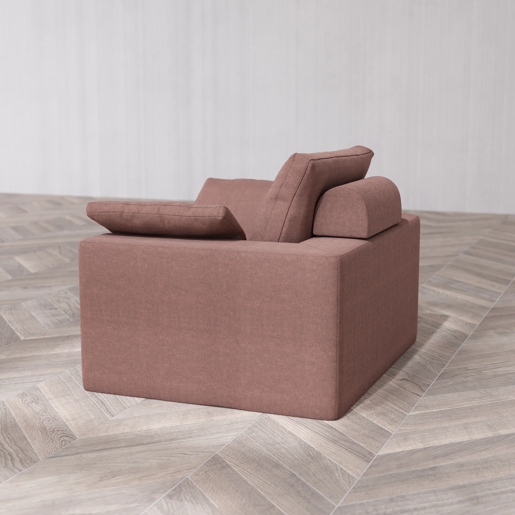 Slipcover Only - Modular Washable Armchair Cloud + Bolster Sofa in Sumac - Image 7