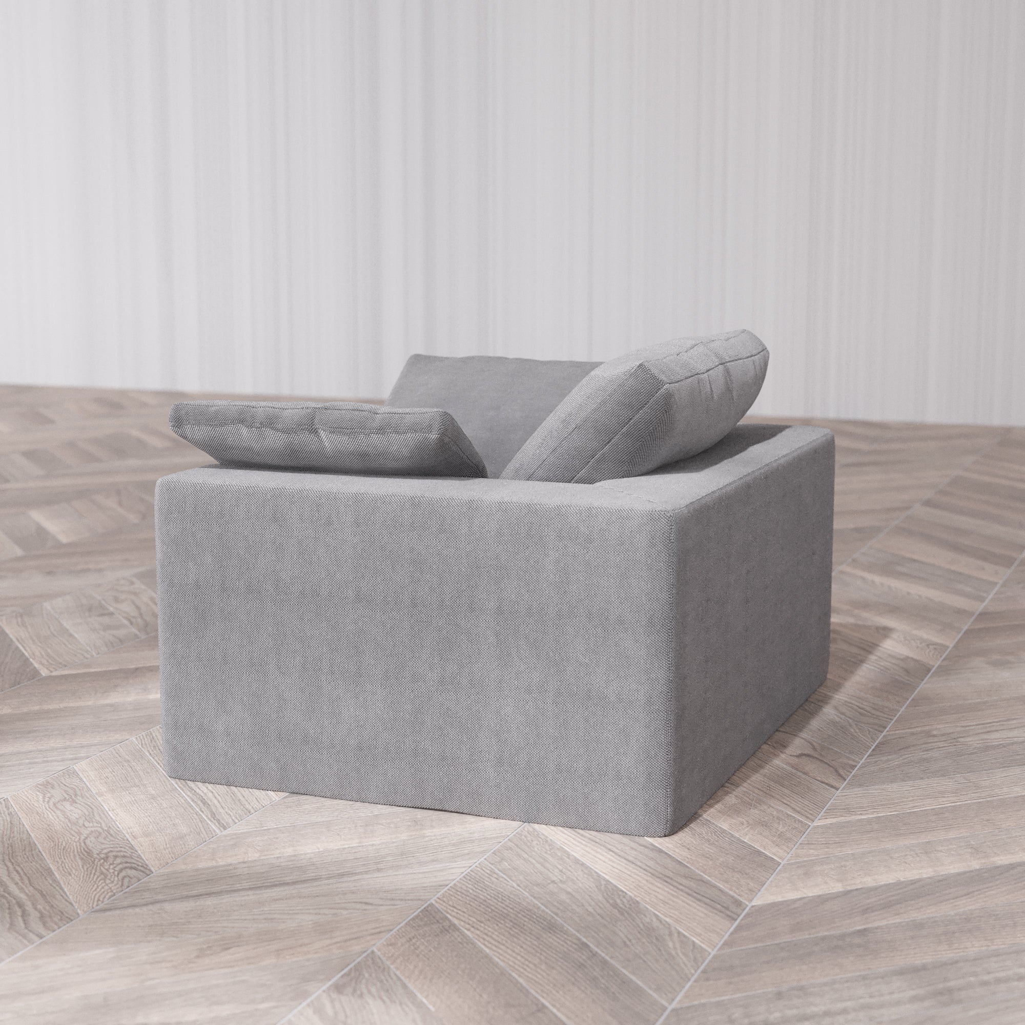 Slipcover Only - Modular Washable Armchair Cloud Sofa in Slate - Image 7
