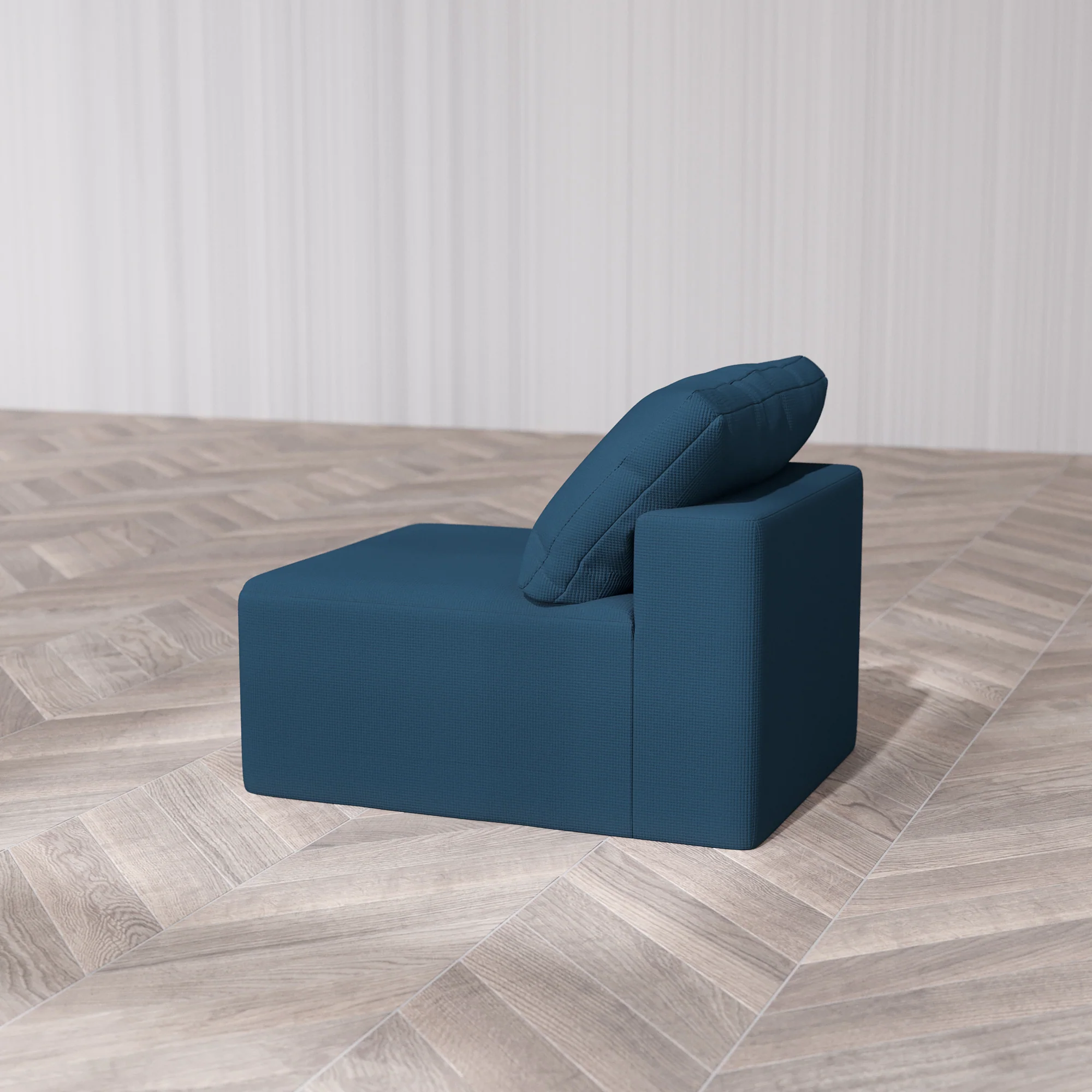 Slipcover Only - Modular Washable Armless Chair Cloud Sofa in Lazuli - Image 7