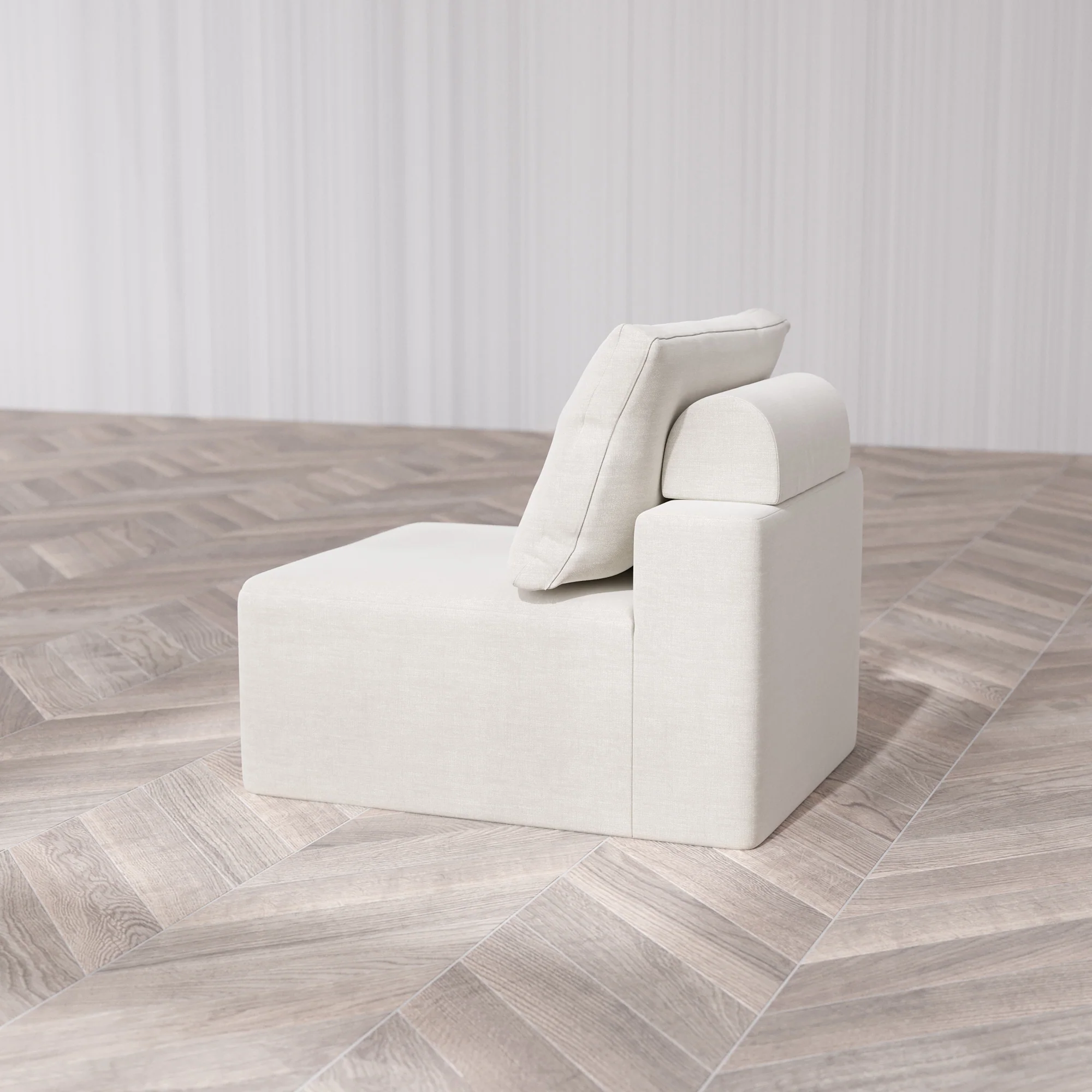 Slipcover Only - Modular Washable Armless Chair Cloud + Bolster Sofa in Cashew - Image 7