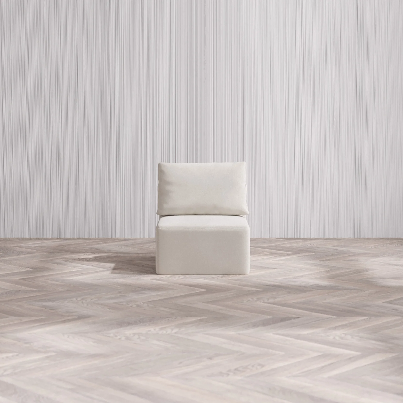 Slipcover Only - Modular Washable Armless Chair Cloud + Bolster Sofa in Pearl - Image 3