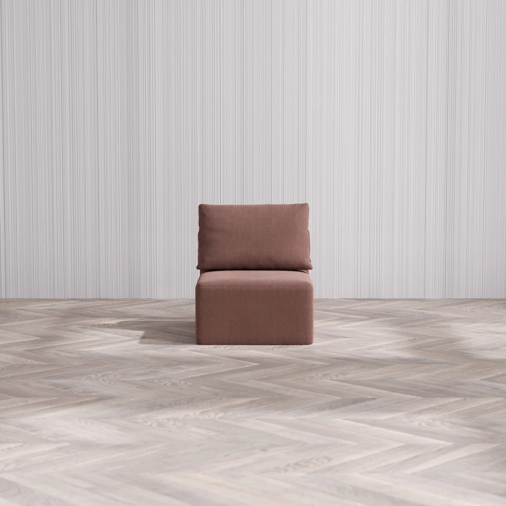 Slipcover Only - Modular Washable Armless Chair Cloud + Bolster Sofa in Sumac - Image 3