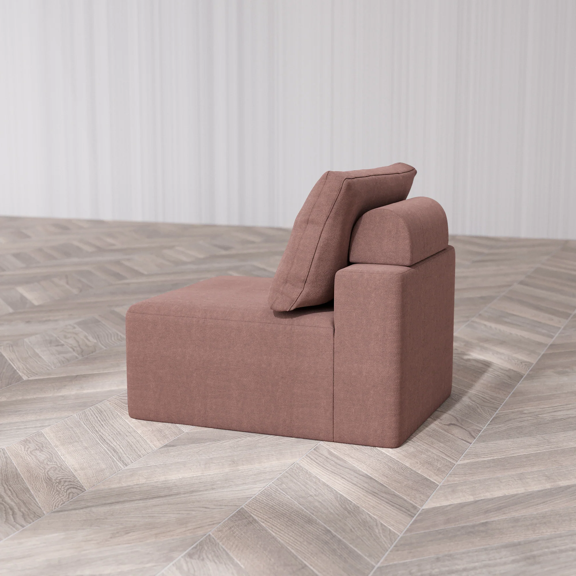 Slipcover Only - Modular Washable Armless Chair Cloud + Bolster Sofa in Sumac - Image 7