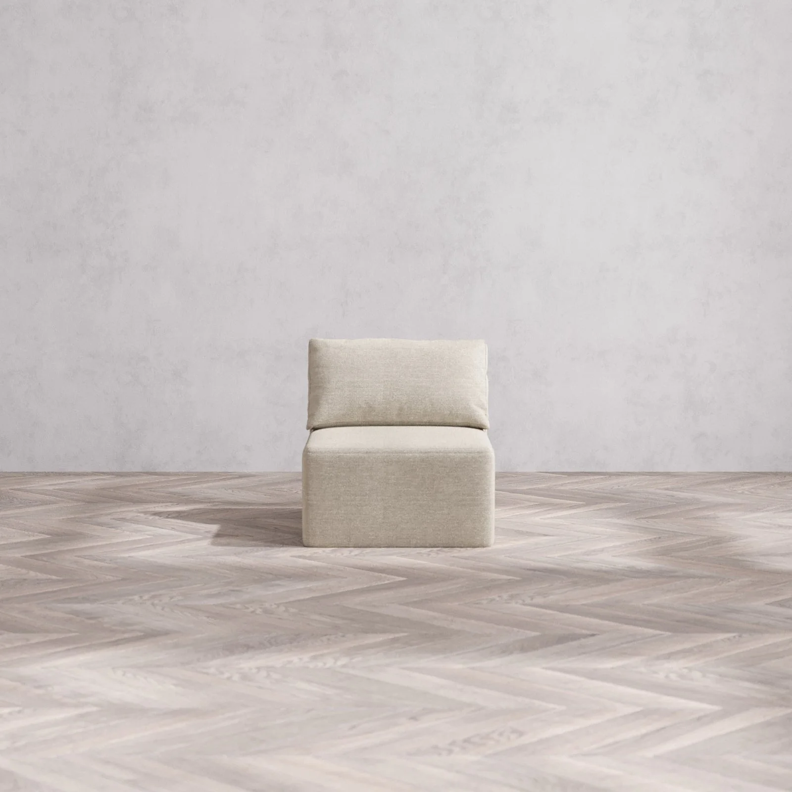 Slipcover Only - Modular Washable Armless Chair Cloud Sofa in Sandstone