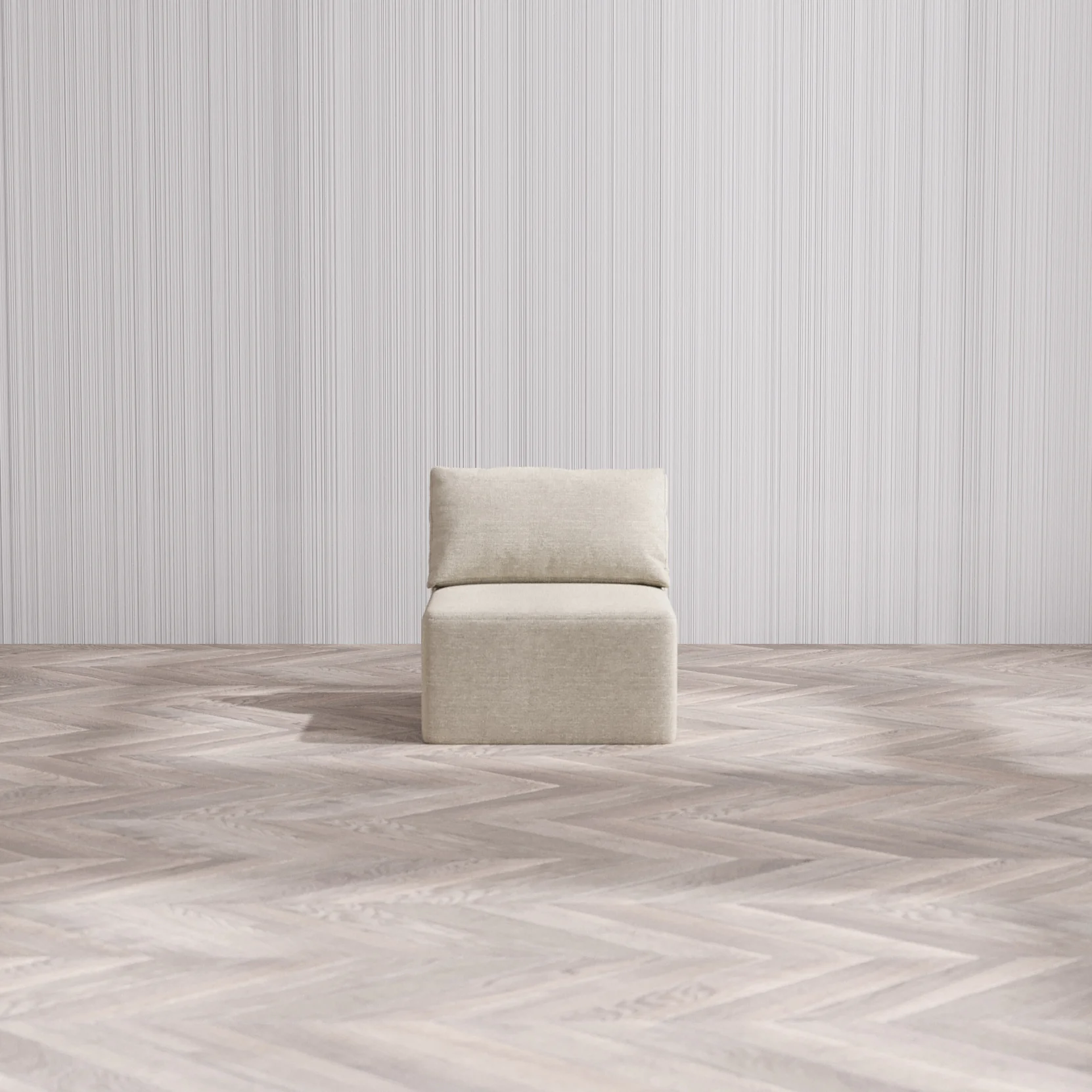 Slipcover Only - Modular Washable Armless Chair Cloud Sofa in Sandstone - Image 3