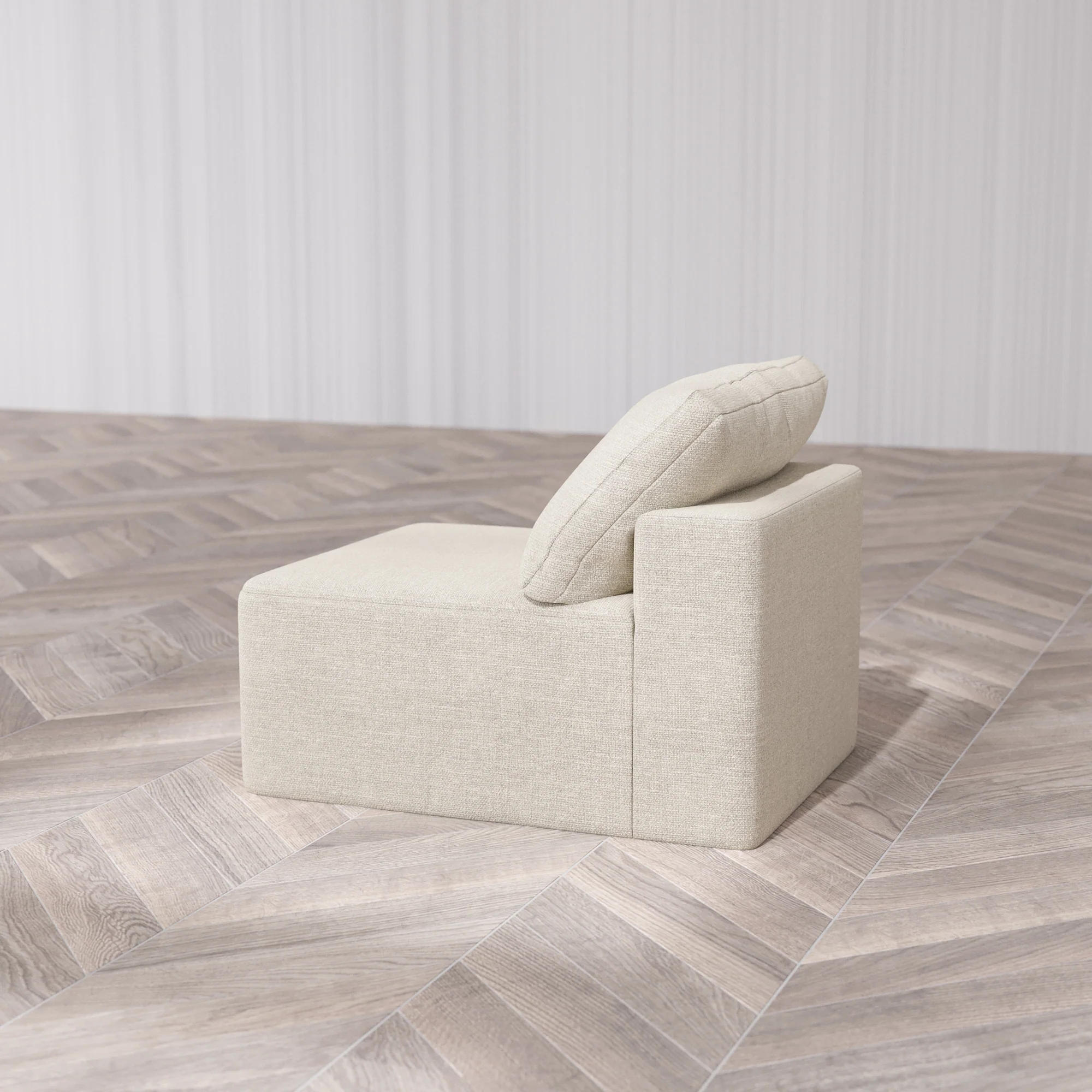 Slipcover Only - Modular Washable Armless Chair Cloud Sofa in Sandstone - Image 7