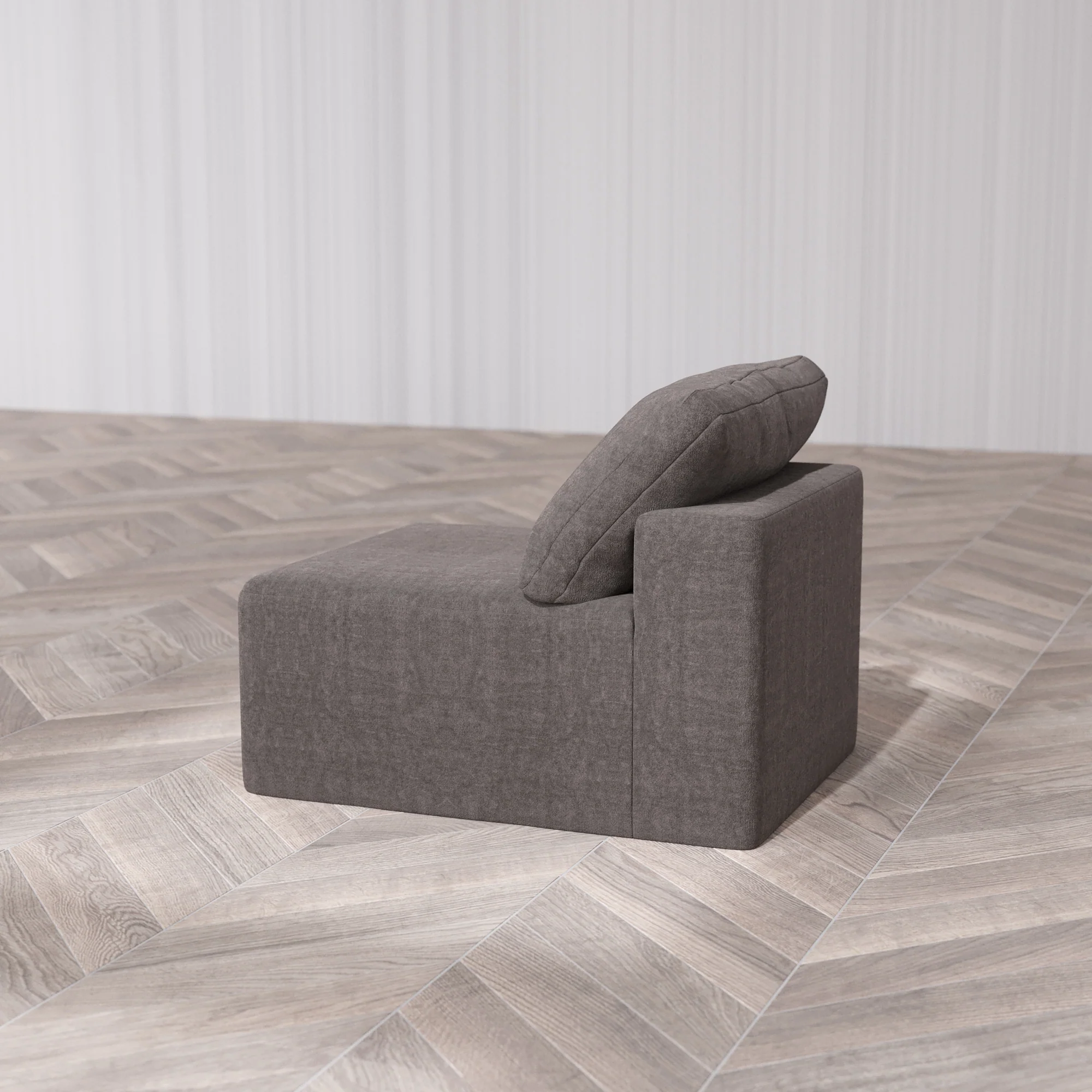 Slipcover Only - Modular Washable Armless Chair Cloud Sofa in Truffle - Image 7
