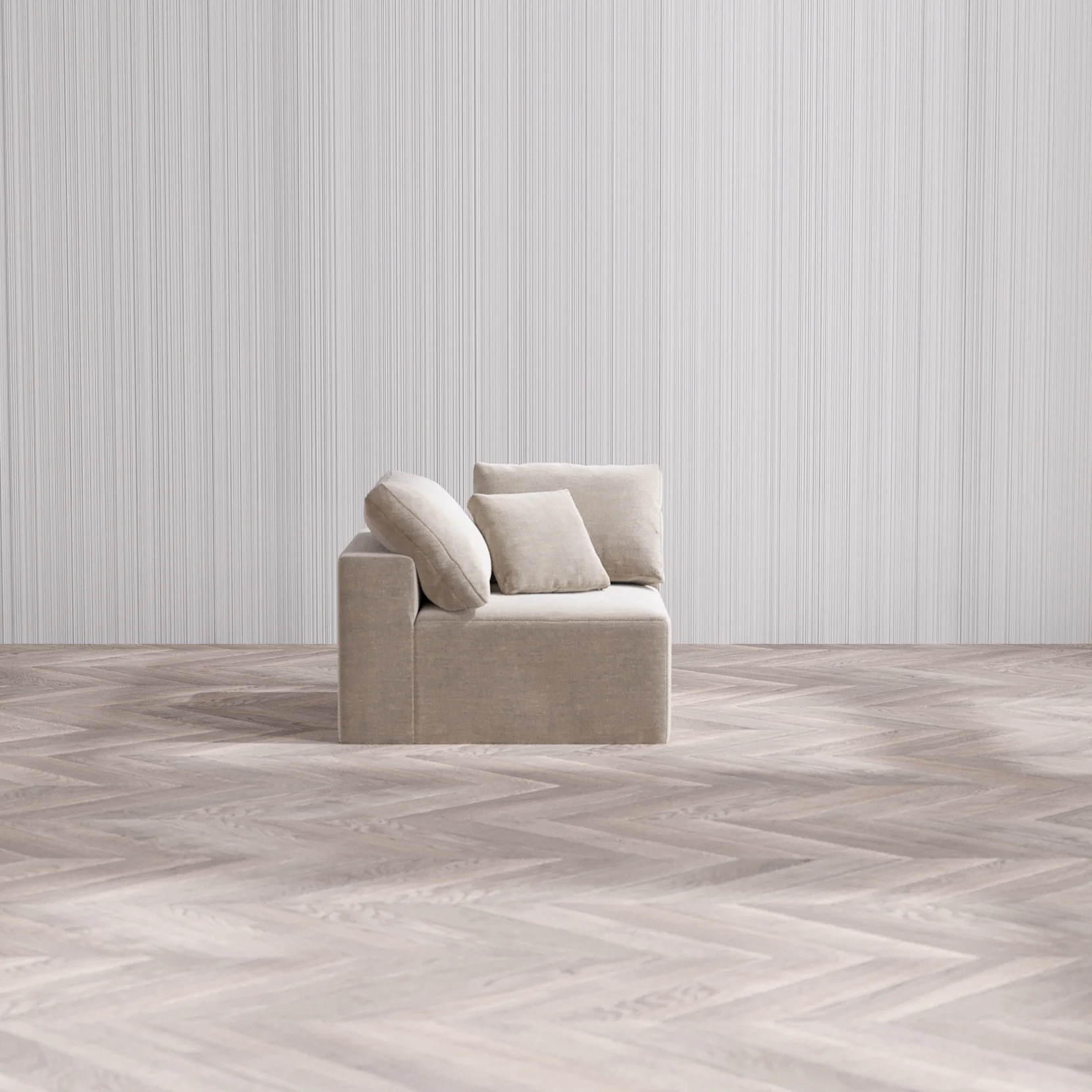 Slipcover Only - Modular Washable Corner Chair Cloud Sofa in Caraway - Image 3