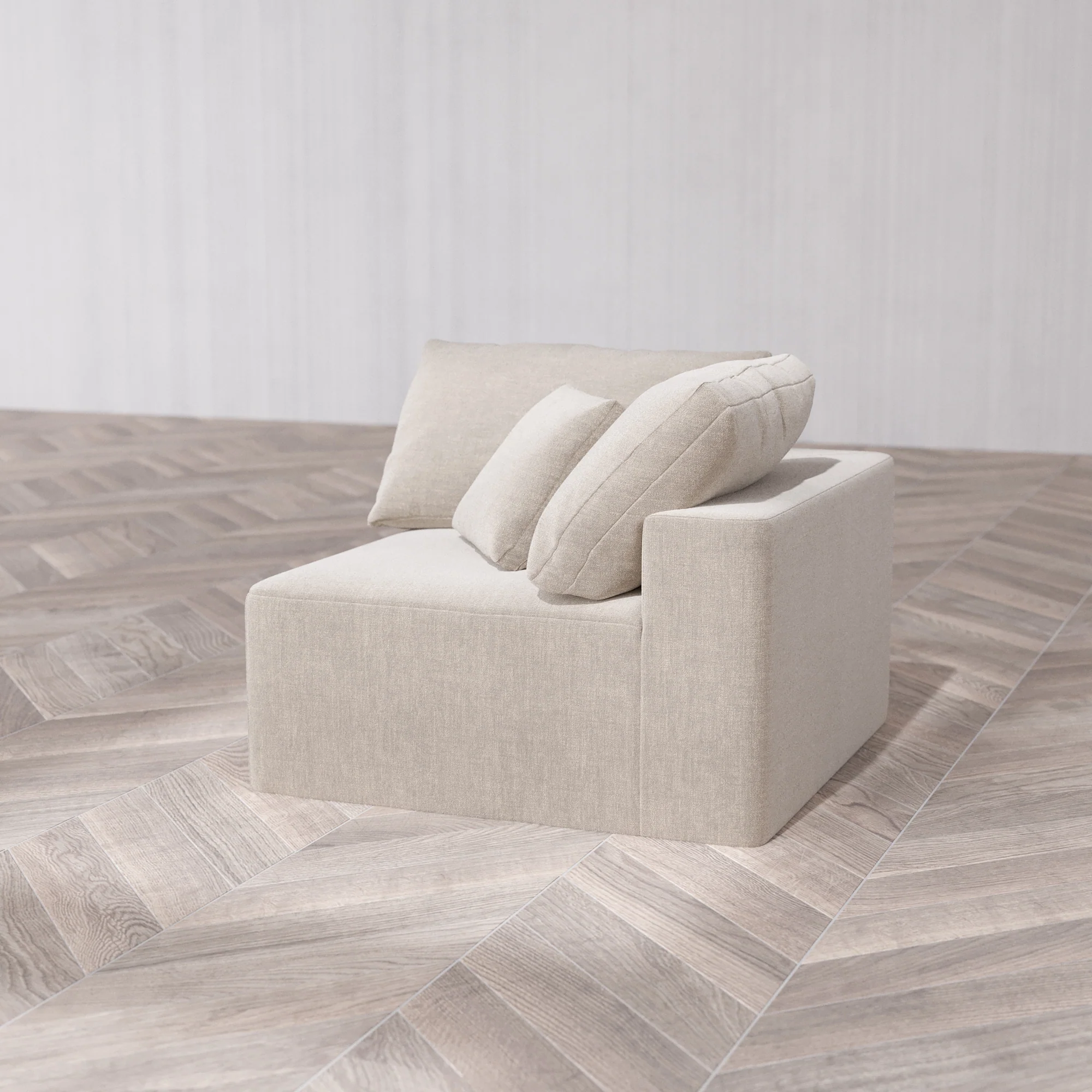 Slipcover Only - Modular Washable Corner Chair Cloud Sofa in Caraway - Image 7