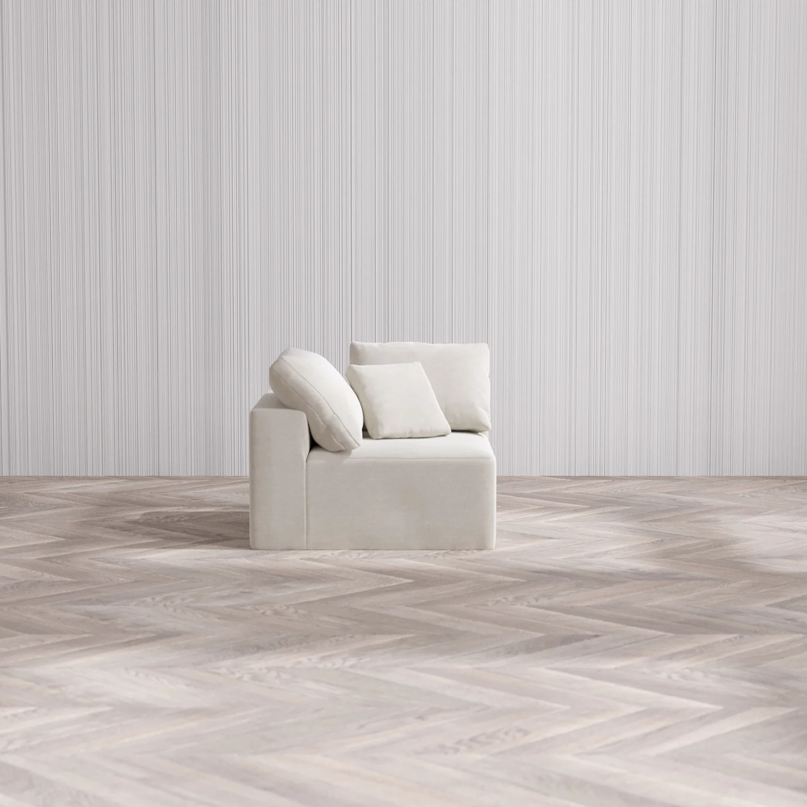 Slipcover Only - Modular Washable Corner Chair Cloud Sofa in Cashew - Image 3