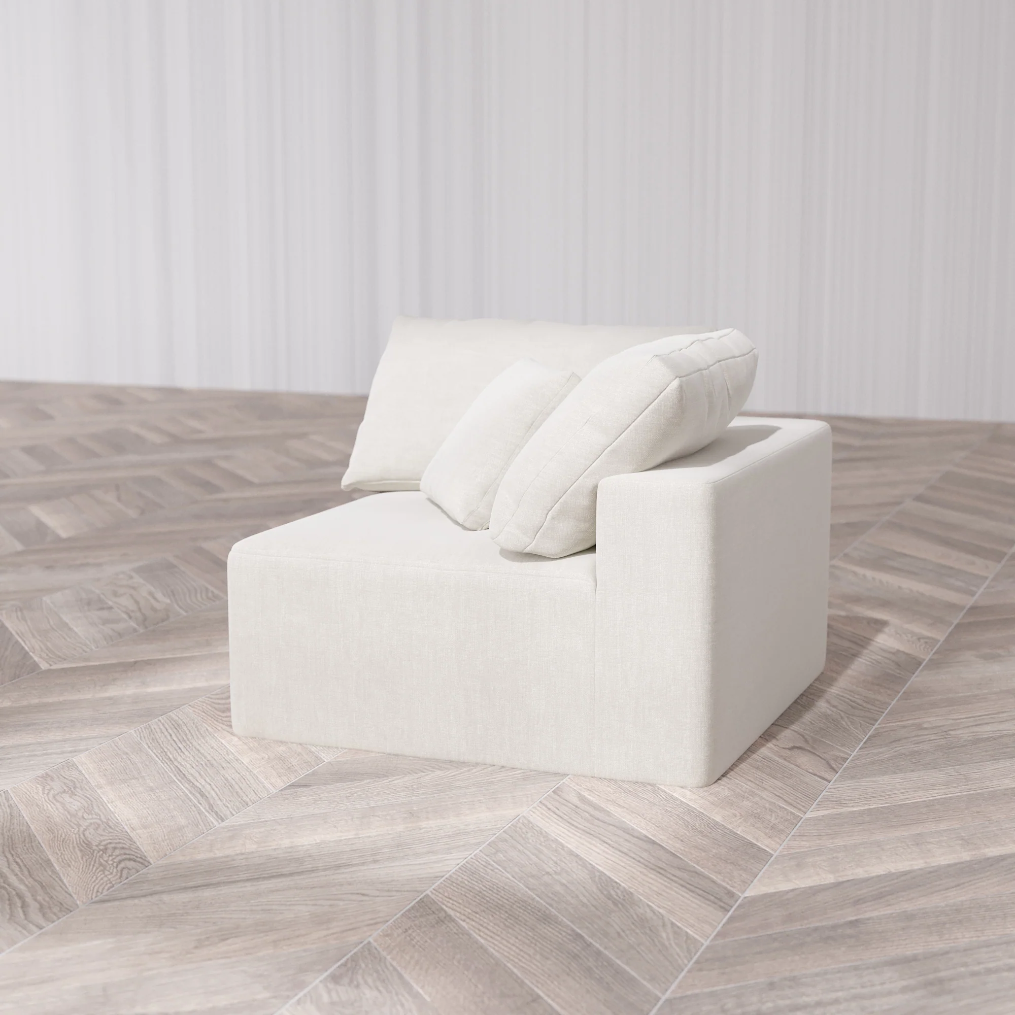 Slipcover Only - Modular Washable Corner Chair Cloud Sofa in Cashew - Image 7
