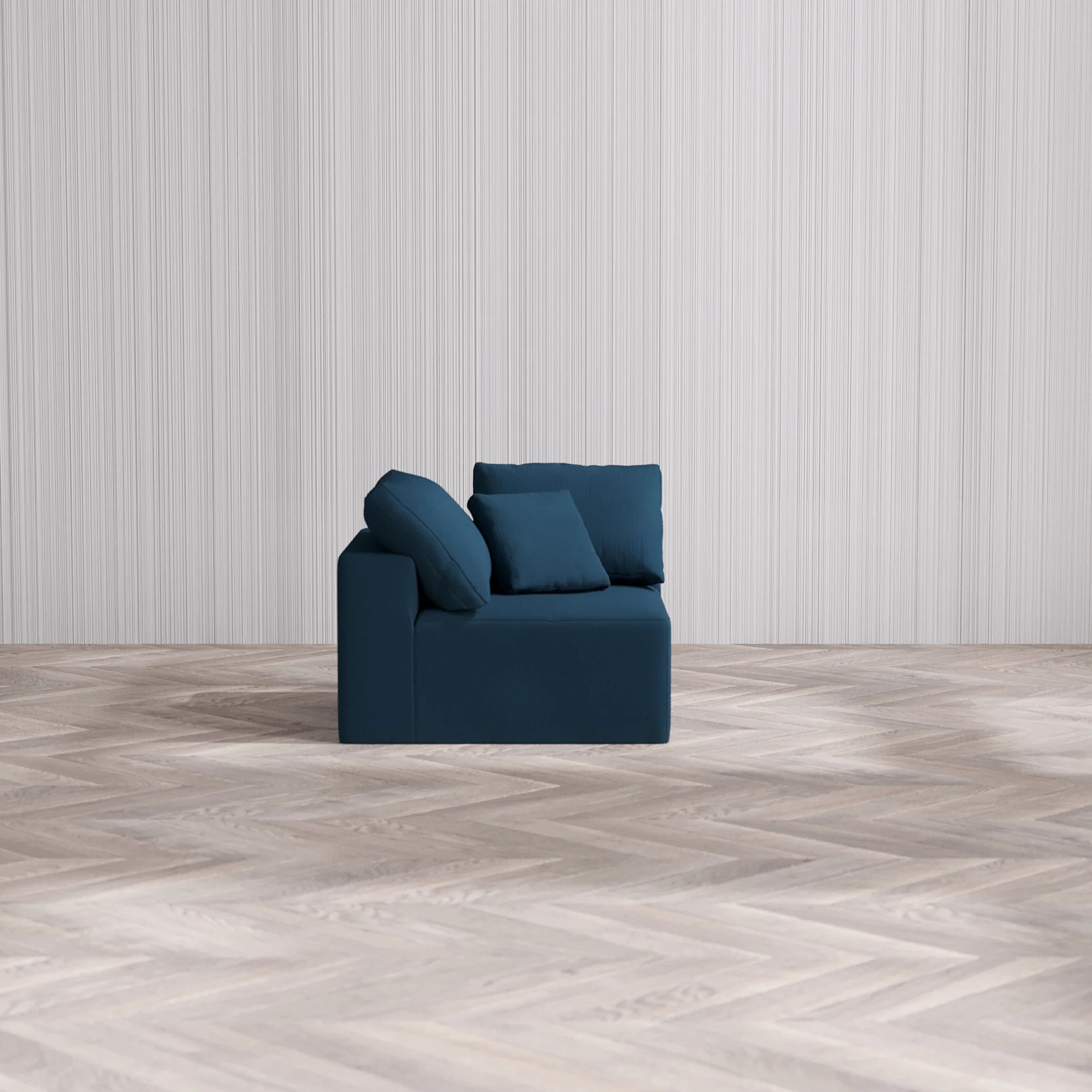 Slipcover Only - Modular Washable Corner Chair Cloud Sofa in Lazuli - Image 3