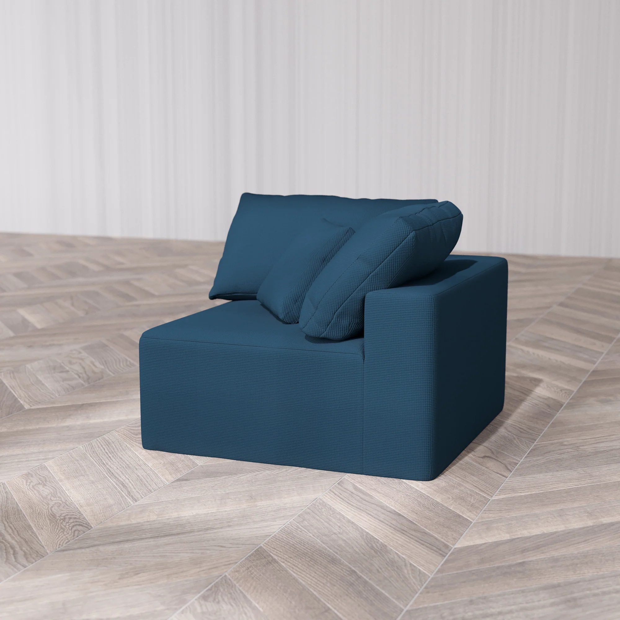 Slipcover Only - Modular Washable Corner Chair Cloud Sofa in Lazuli - Image 7