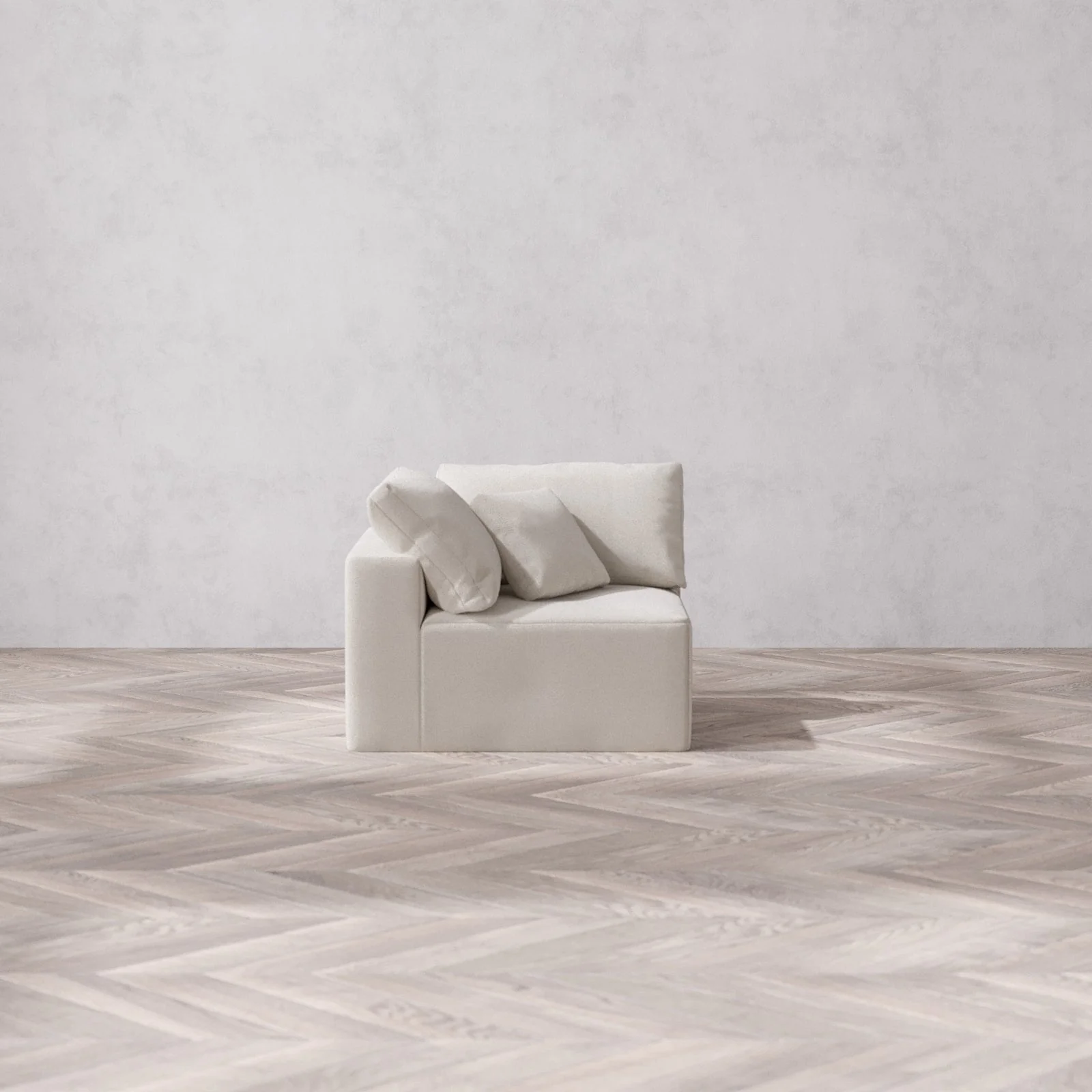Slipcover Only - Modular Washable Corner Chair Cloud Sofa in Pearl