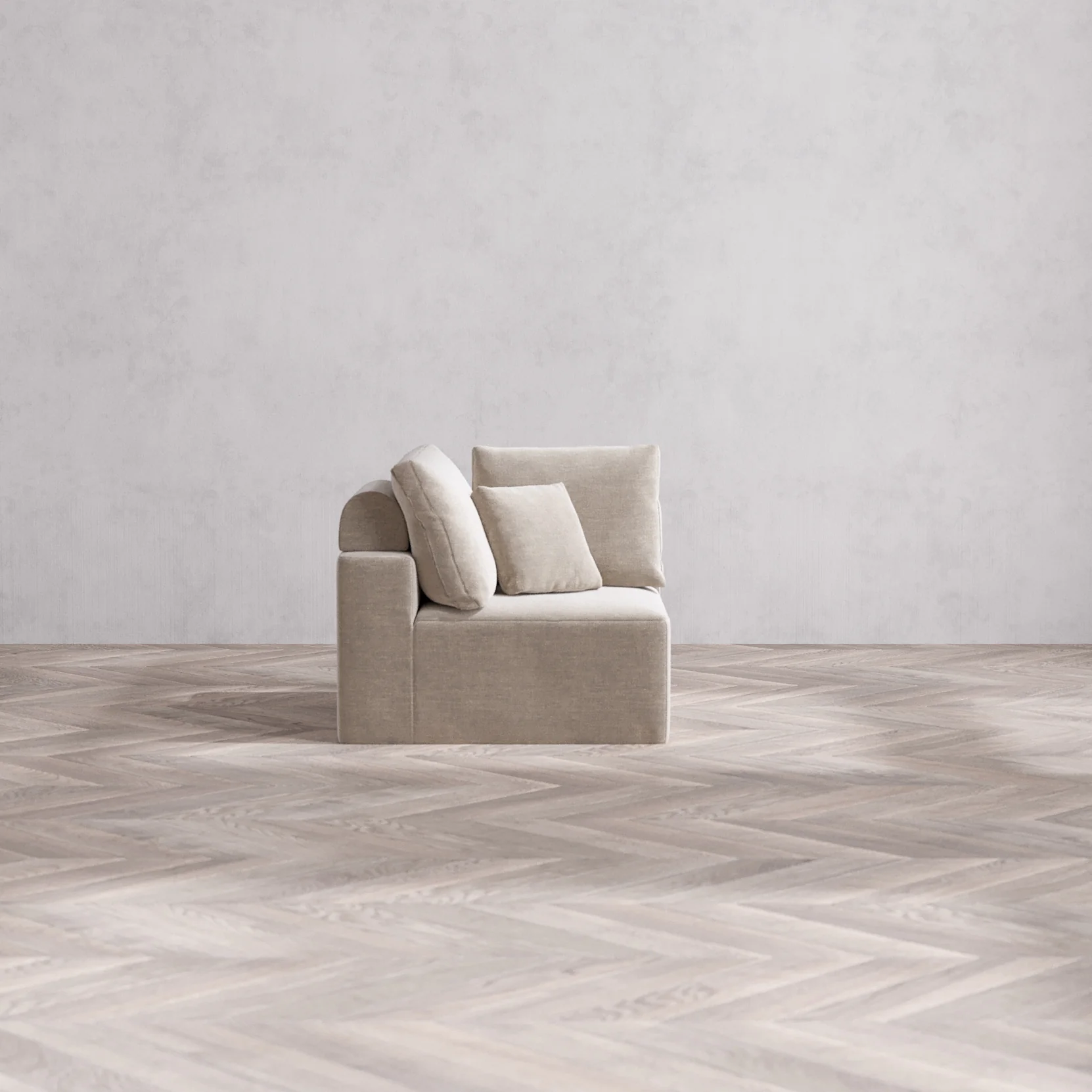 Slipcover Only - Modular Washable Corner Chair Cloud + Bolster Sofa in Caraway - Image 3