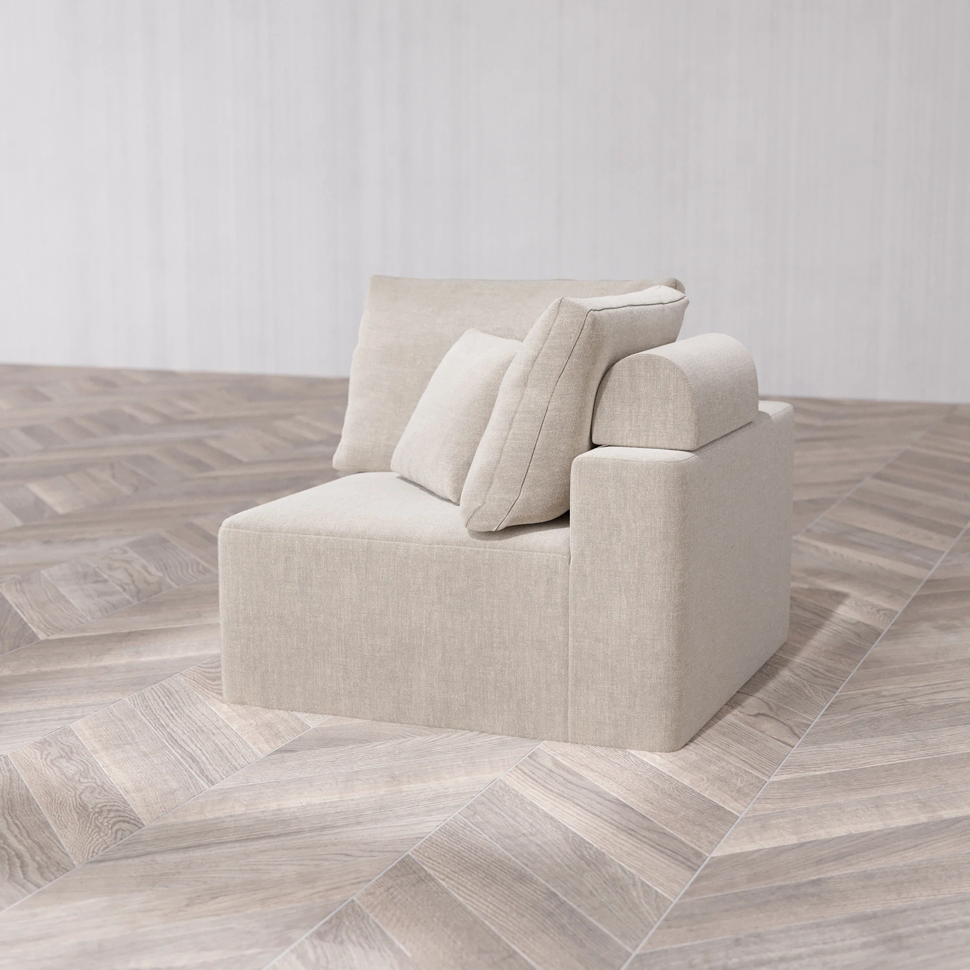 Slipcover Only - Modular Washable Corner Chair Cloud + Bolster Sofa in Caraway - Image 7