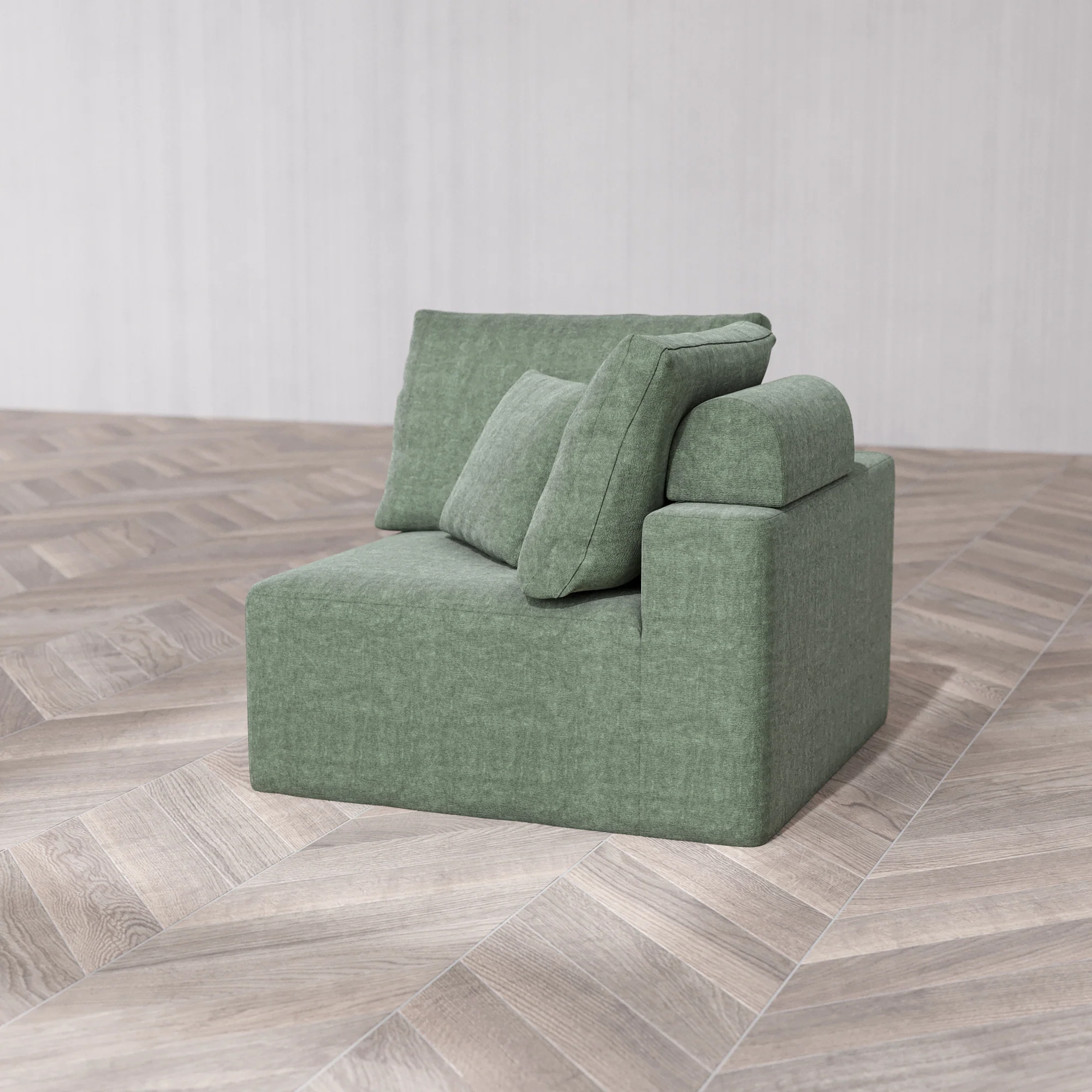 Slipcover Only - Modular Washable Corner Chair Cloud + Bolster Sofa in Sage - Image 7