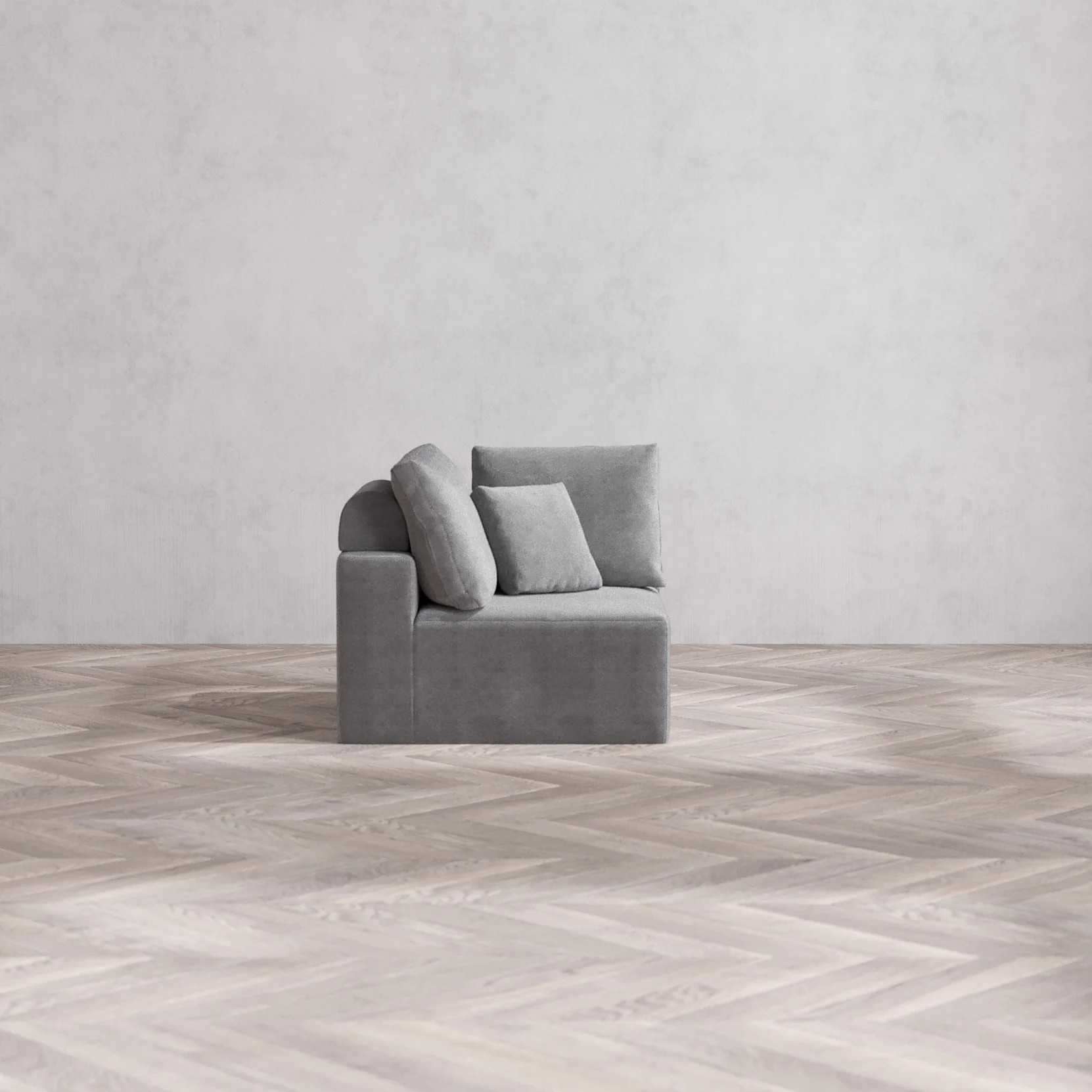 Slipcover Only - Modular Washable Corner Chair Cloud + Bolster Sofa in Slate - Image 3
