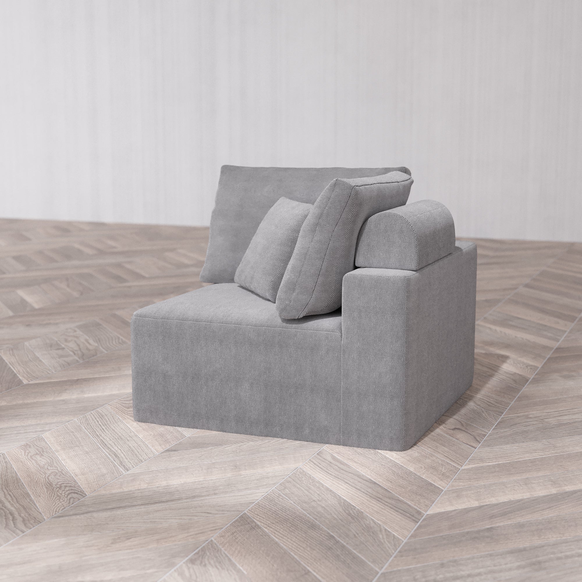 Slipcover Only - Modular Washable Corner Chair Cloud + Bolster Sofa in Slate - Image 7