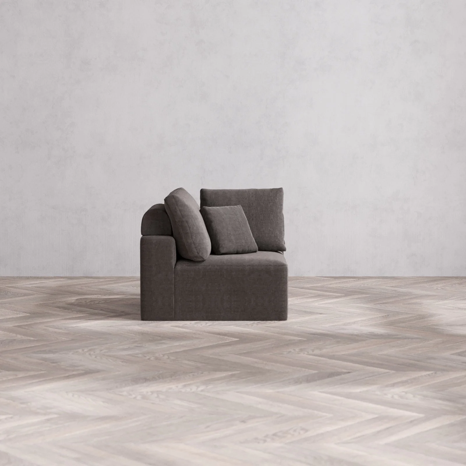 Slipcover Only - Modular Washable Corner Chair Cloud + Bolster Sofa in Truffle
