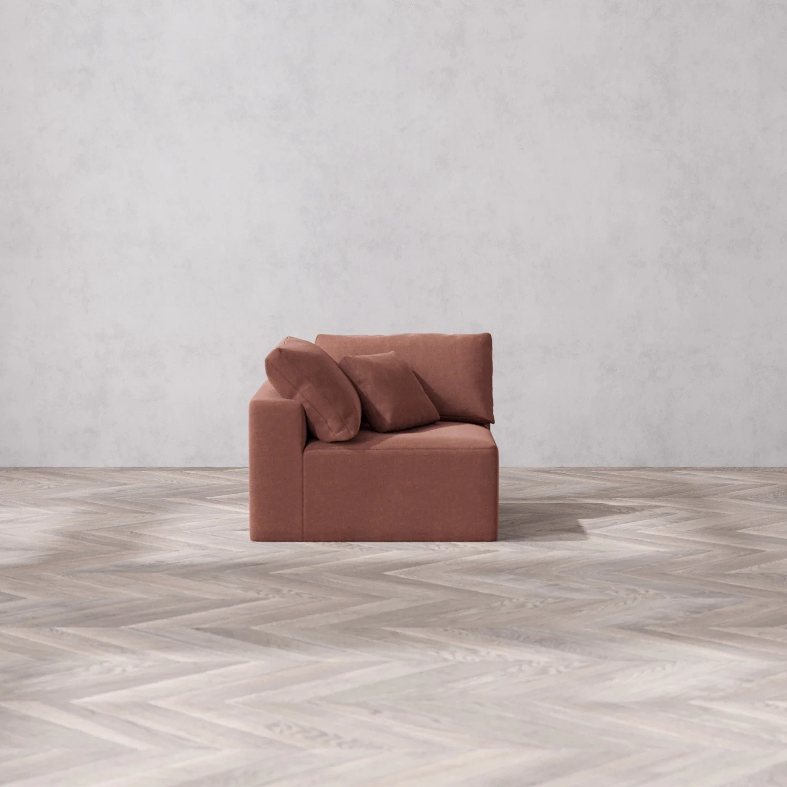 Slipcover Only - Modular Washable Corner Chair Cloud Sofa in Sumac