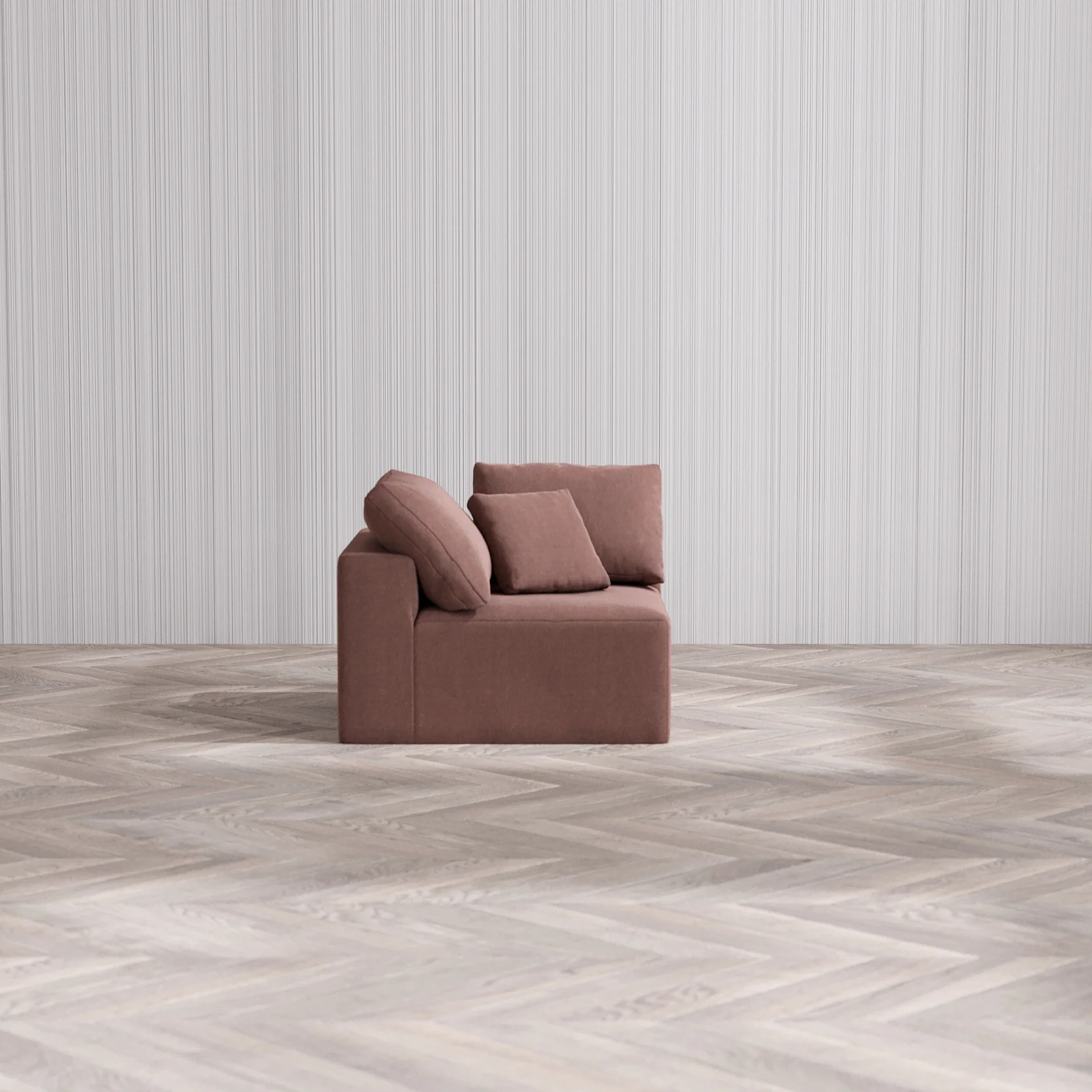 Slipcover Only - Modular Washable Corner Chair Cloud Sofa in Sumac - Image 3