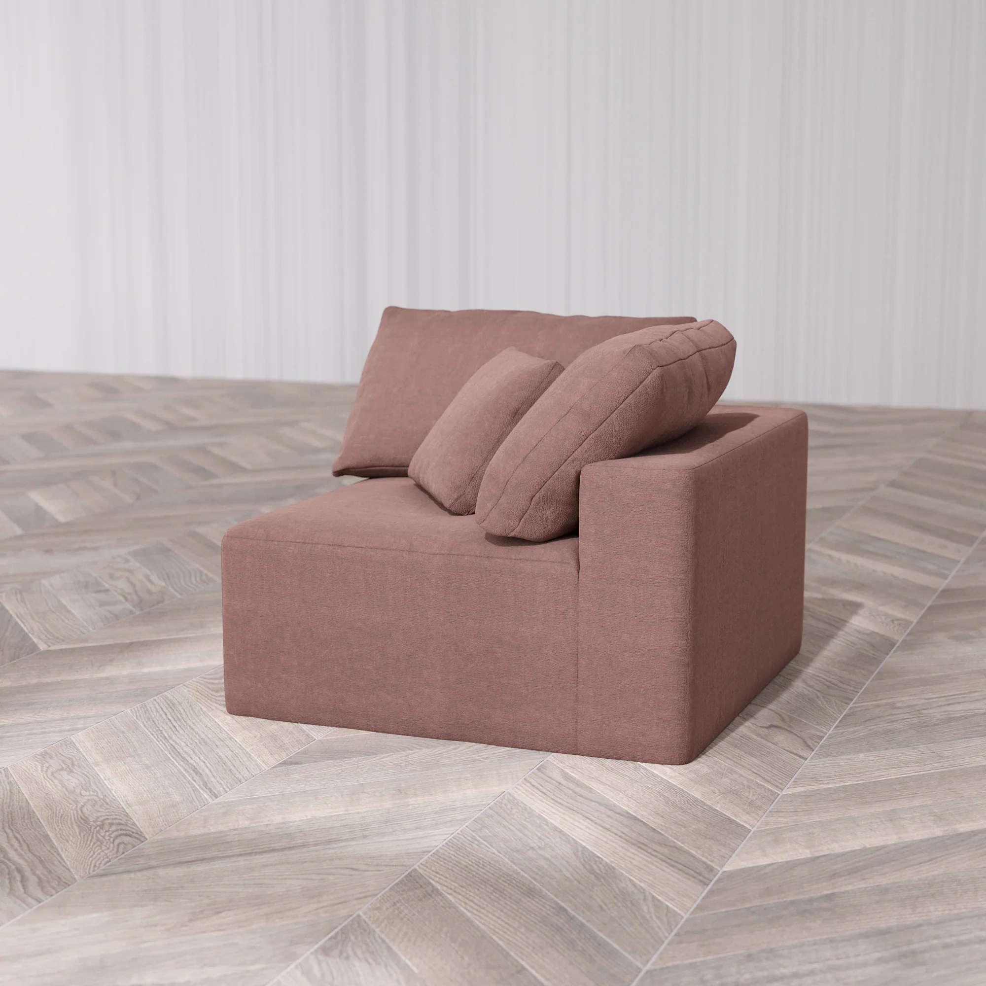 Slipcover Only - Modular Washable Corner Chair Cloud Sofa in Sumac - Image 7
