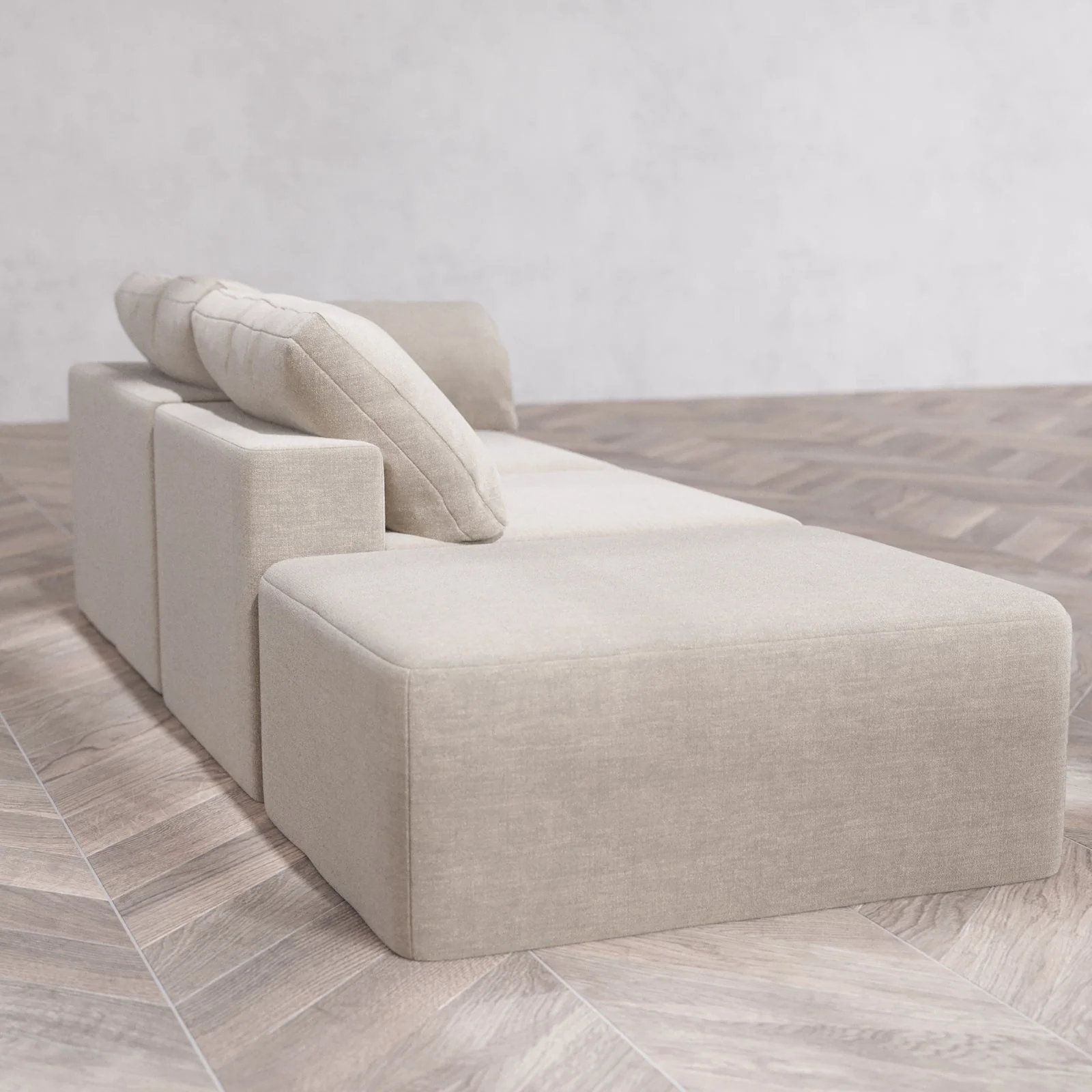 Slipcover Only - Modular Washable 2-Seater Open End Cloud Sofa in Caraway | Right-Facing Arm - Image 6