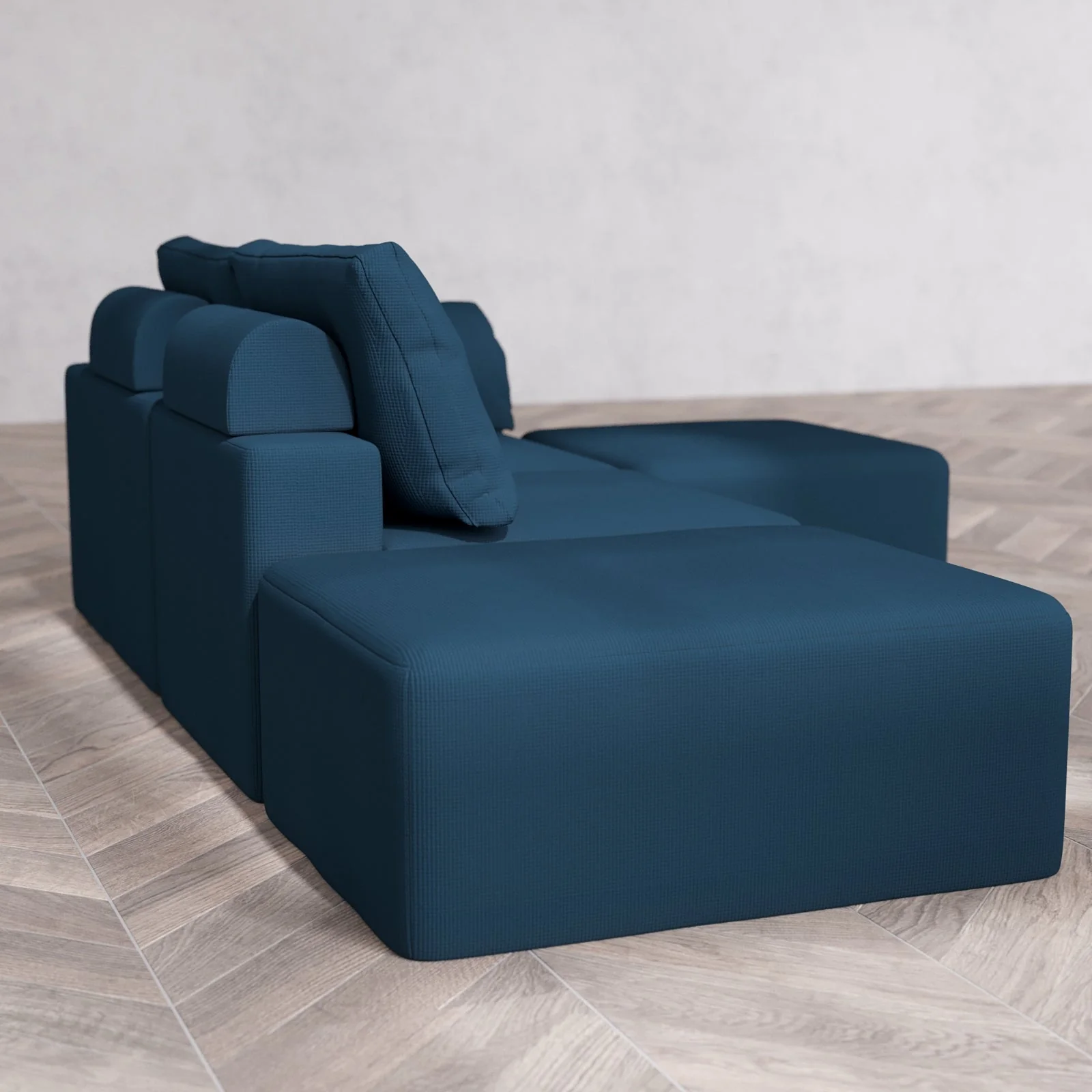 Slipcover Only - Modular Washable 2-Seater Open End Sectional Cloud + Bolster Sofa in Lazuli | Right-Facing Arm - Image 6