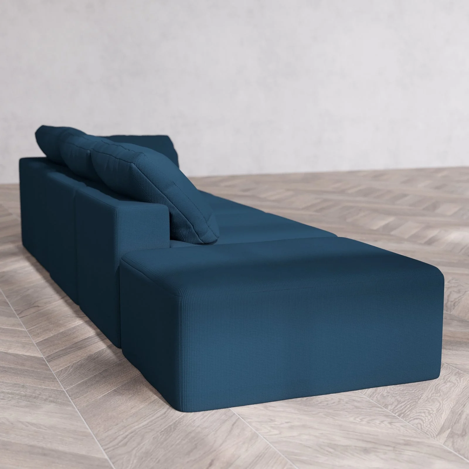 Slipcover Only - Modular Washable 3-Seater Open End Cloud Sofa in Lazuli | Right-Facing Arm - Image 6