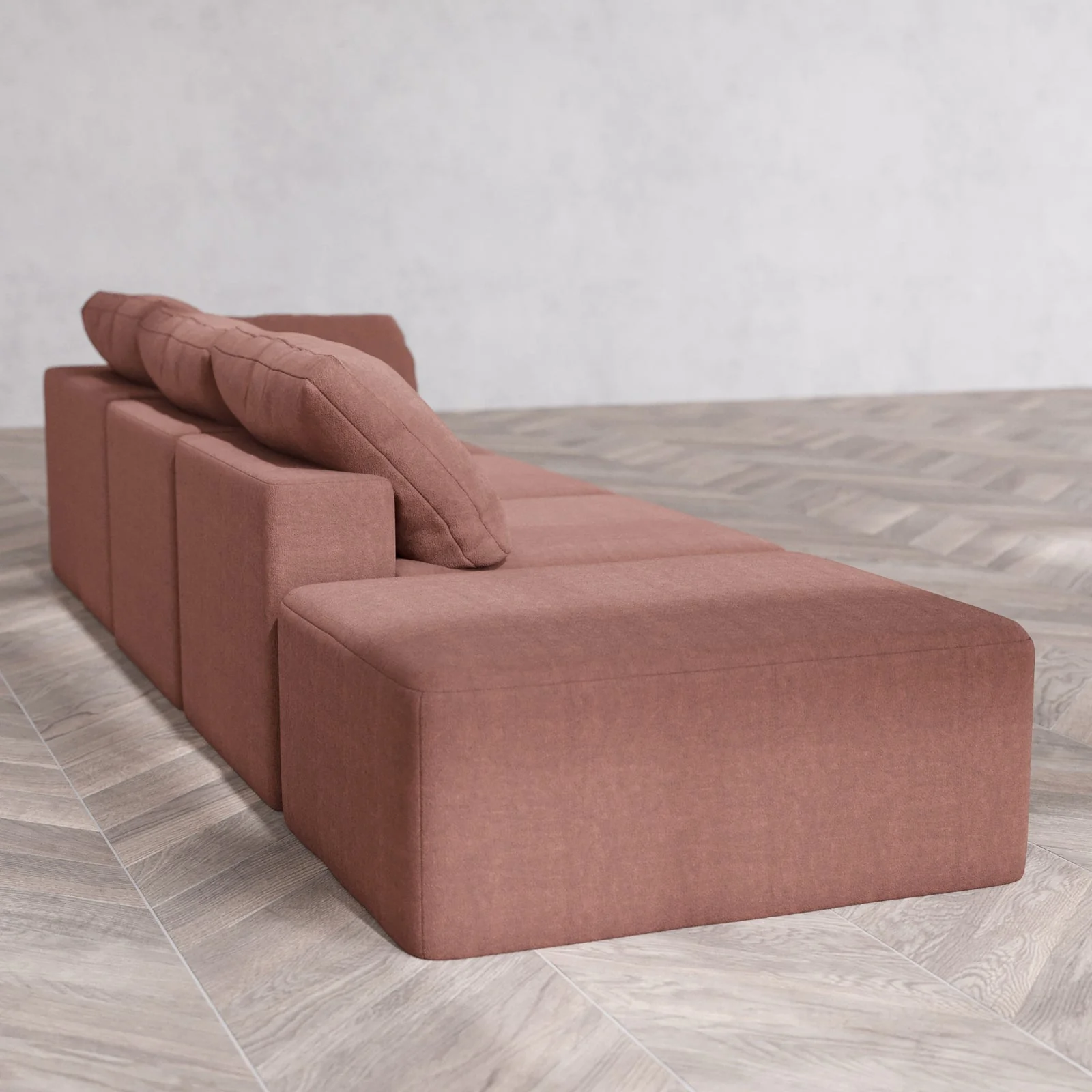 Slipcover Only - Modular Washable 3-Seater Open End Cloud Sofa in Sumac | Right-Facing Arm - Image 6
