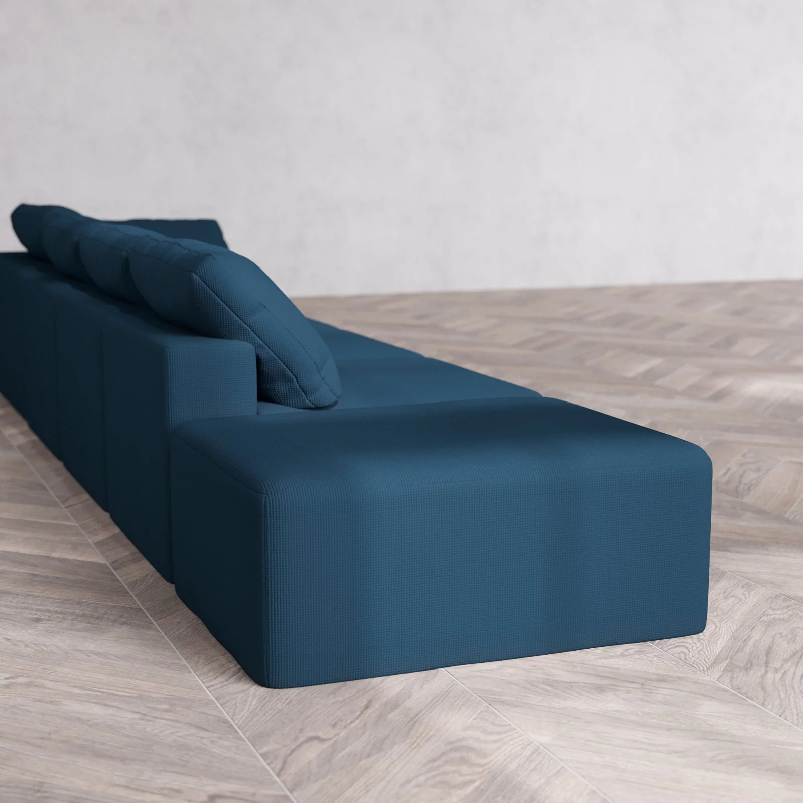 Slipcover Only - Modular Washable 4-Seater Open End Cloud Sofa in Lazuli | Right-Facing Arm - Image 6