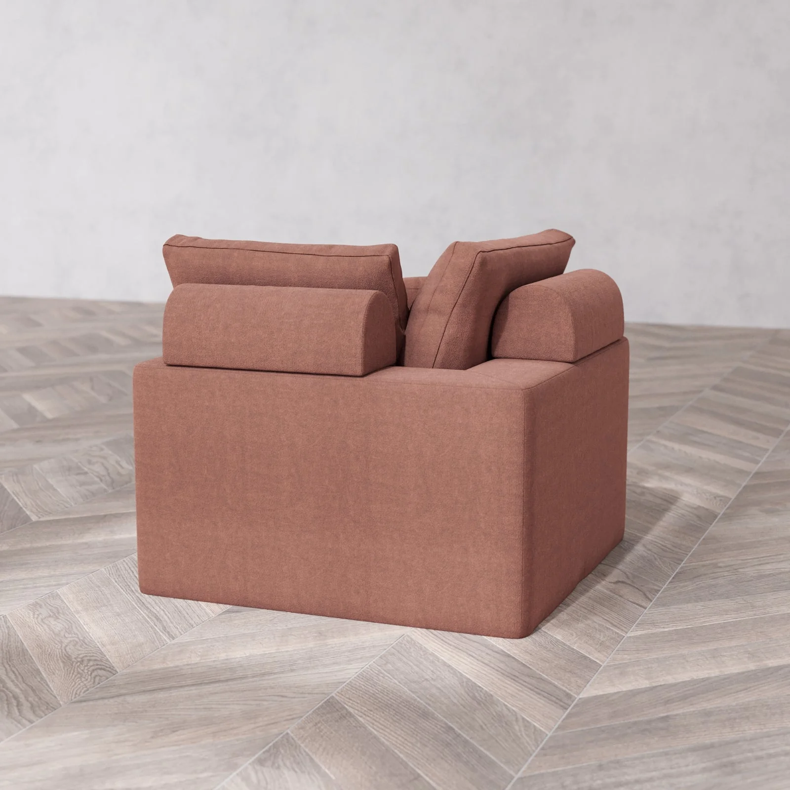 Slipcover Only - Modular Washable End Chair Cloud + Bolster Sofa in Sumac | Right-Facing Arm - Image 6