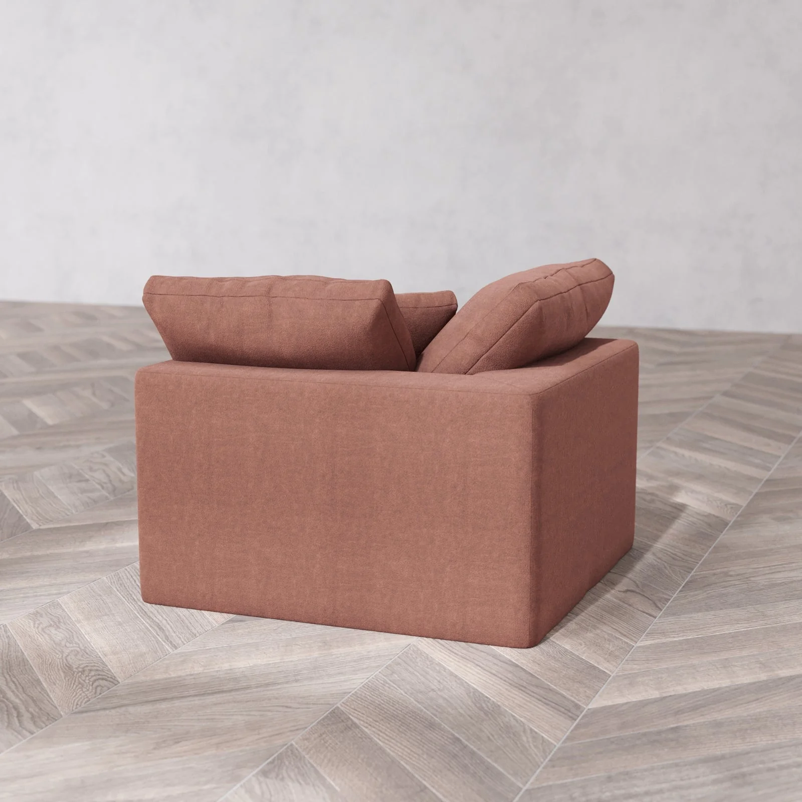 Slipcover Only - Modular Washable End Chair Cloud Sofa in Sumac | Right-Facing Arm - Image 6