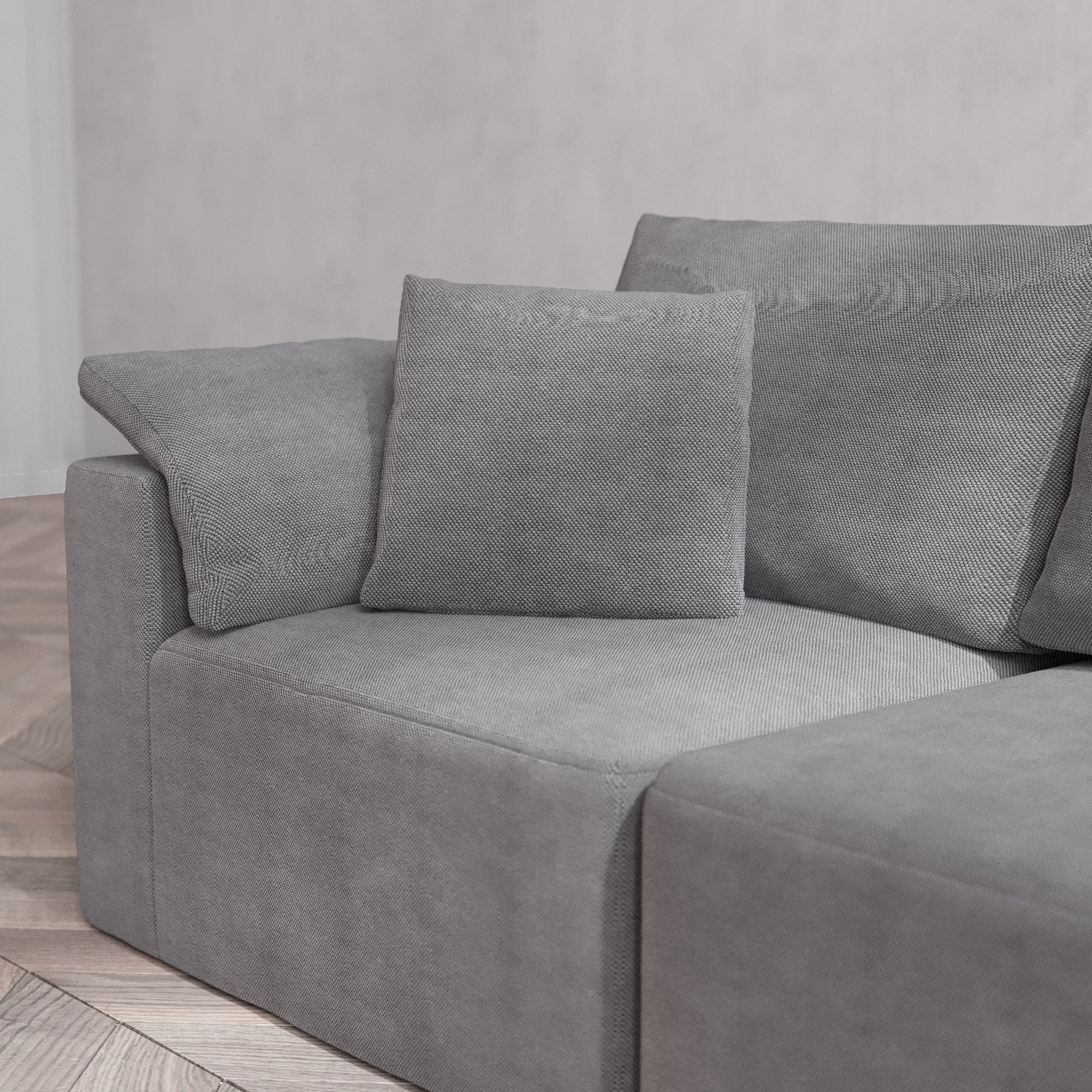 Washable Cloud Pillow 18 x 18 | Lux Weave in Slate - Image 3
